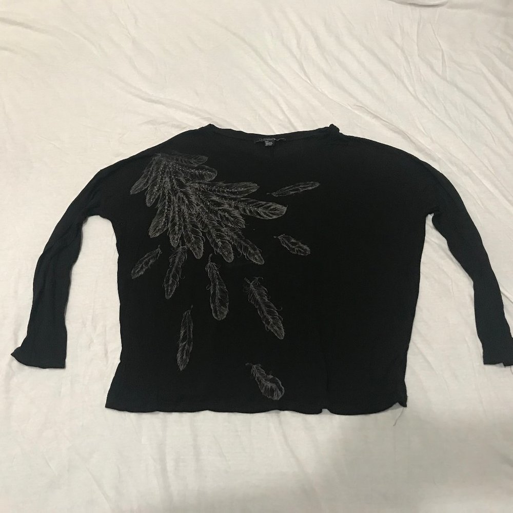 Long Sleeve Feather Top